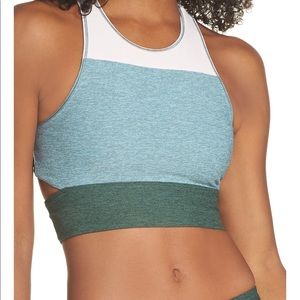Outdoor Voices Slash Back Crop Sports Bra Tri Tone
